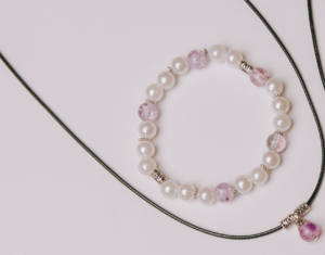 Ensemble collier et bracelet lilas