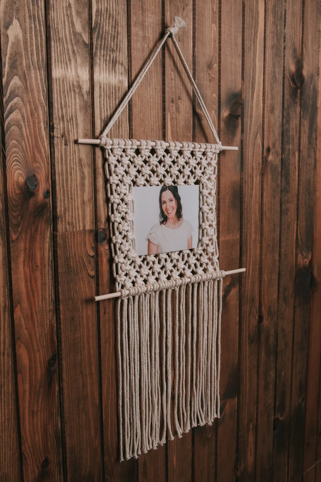 Cadre photo macrame