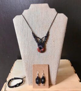 Kit boheme obsidienne acajou fil noir