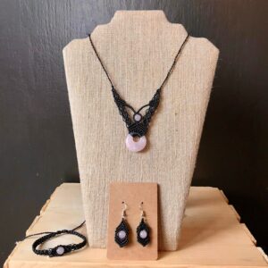 Kit boheme quartz rose fil noir