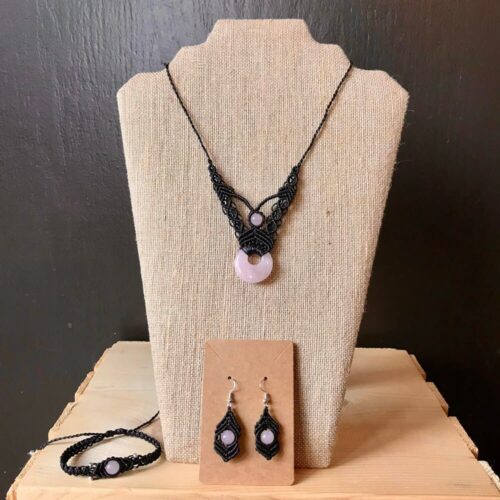 Kit boheme quartz rose fil noir