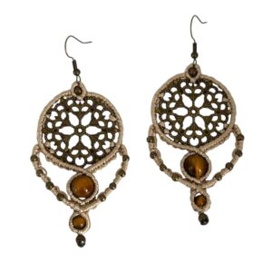 Boucles doreilles Boheme beige