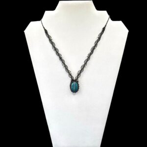 Collier fines vagues jaspe bleu