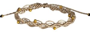 bracelet fines vagues beige perles doree
